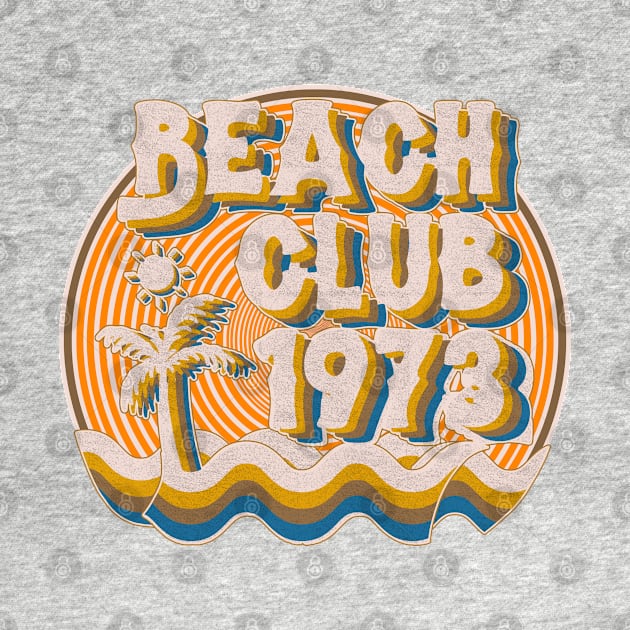 vintage retro beach club 70s 1973 with spirale orange by lord cobra